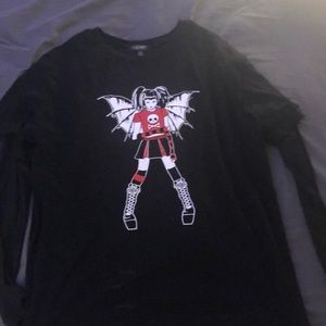 Widow top from dolls kill. Size xl. Mesh sleeves